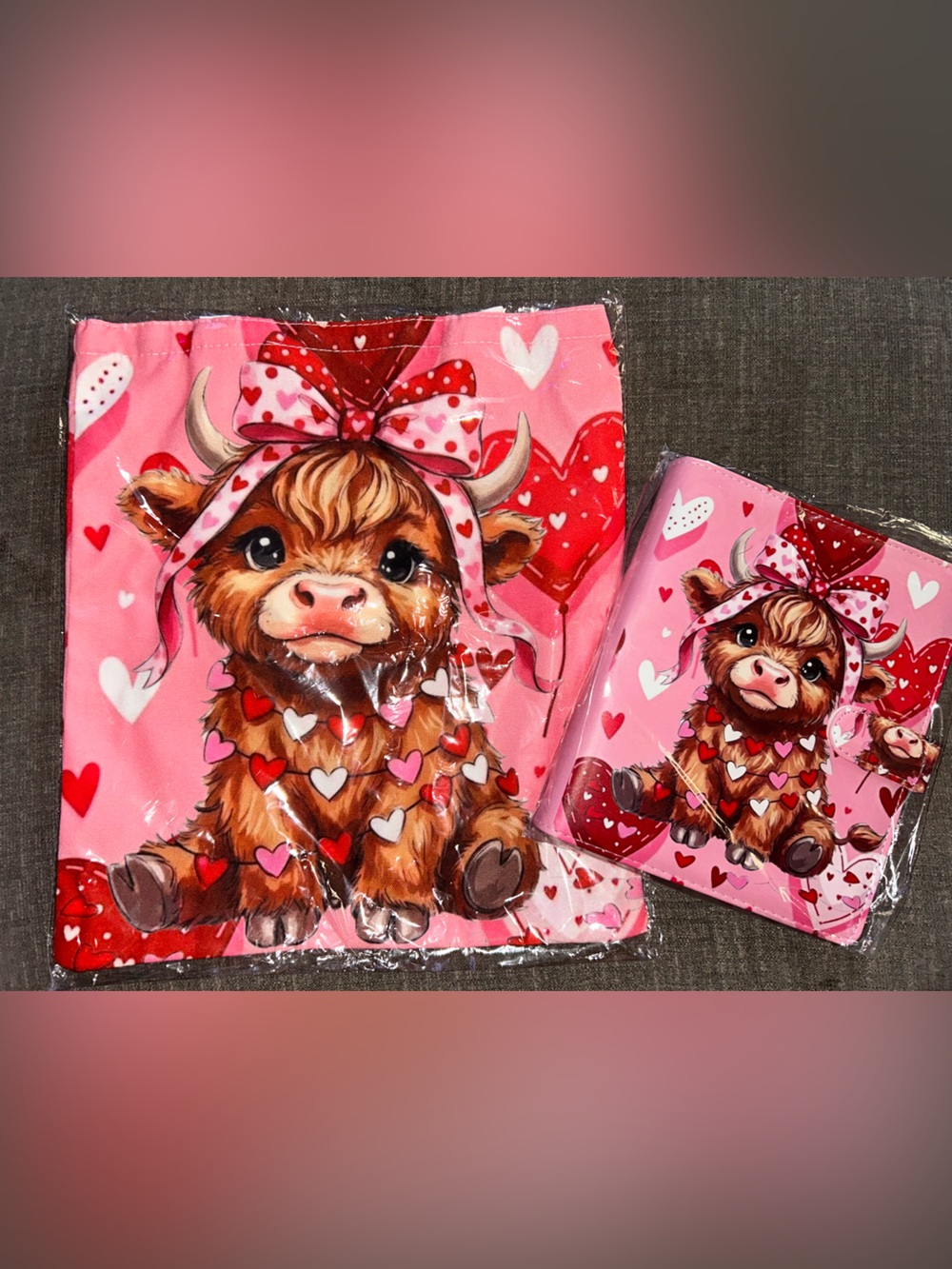 Cow heart A5 binder with Tote
